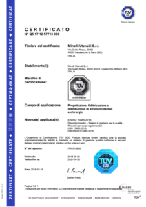 Minelli Utensili - EN ISO 13485 ITA